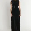 Discount Ana Alcazar Samt Maxikleid Emonary Schwarz