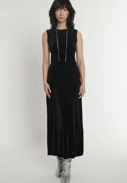 Discount Ana Alcazar Samt Maxikleid Emonary Schwarz