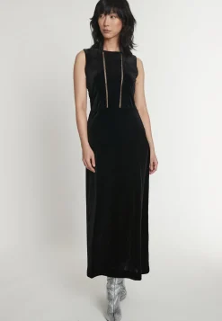 Discount Ana Alcazar Samt Maxikleid Emonary Schwarz