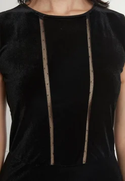Discount Ana Alcazar Samt Maxikleid Emonary Schwarz