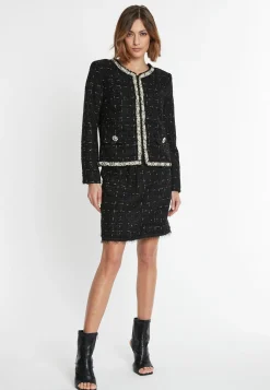 Discount Ana Alcazar Bouclé Jacke Sadea Schwarz&Weiß