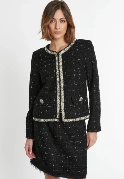 Discount Ana Alcazar Bouclé Jacke Sadea Schwarz&Weiß