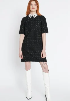 Fashion Ana Alcazar Bouclé Kleid Sadora Schwarz