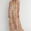 New Ana Alcazar Chiffonkleid Pakyna Beige
