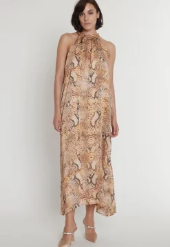 New Ana Alcazar Chiffonkleid Pakyna Beige