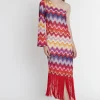 New Ana Alcazar Fransenkleid Piwane Mehrfarbig