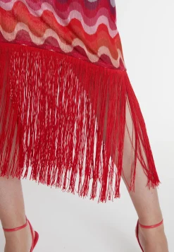 New Ana Alcazar Fransenkleid Piwane Mehrfarbig