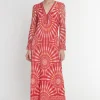 Fashion Ana Alcazar Kaftankleid Pesali Mehrfarbig