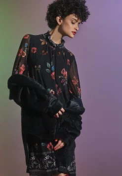 Sale Ana Alcazar Langarmkleid Hiane Schwarz