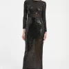 Clearance Ana Alcazar Maxikleid Taffa Schwarz