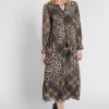 Fashion Ana Alcazar Midikleid Hilla Braun