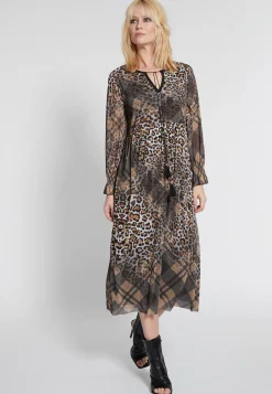 Fashion Ana Alcazar Midikleid Hilla Braun