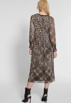 Fashion Ana Alcazar Midikleid Hilla Braun