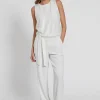 New Ana Alcazar Pailletten Jumpsuit Giony Weiß