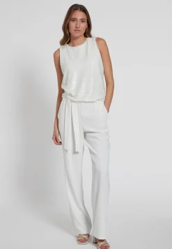 New Ana Alcazar Pailletten Jumpsuit Giony Weiß
