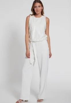 New Ana Alcazar Pailletten Jumpsuit Giony Weiß