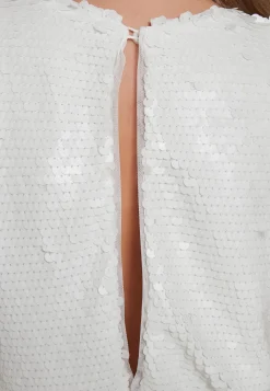 New Ana Alcazar Pailletten Jumpsuit Giony Weiß