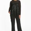 Fashion Ana Alcazar Paillettentop Tabine Schwarz