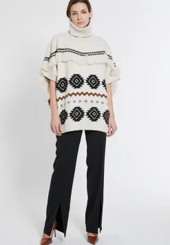 New Ana Alcazar Poncho Pullover Evolys Offwhite