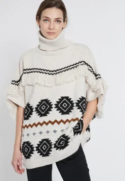 New Ana Alcazar Poncho Pullover Evolys Offwhite