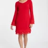 Fashion Ana Alcazar Rüschenkleid Sipoly Rot