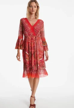 Sale Ana Alcazar Volantkleid Zevora Rot