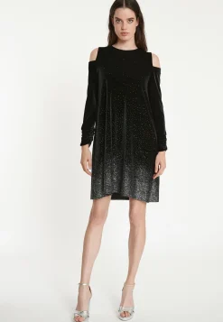 Outlet Ana Alcazar Weites Samtkleid Taheli Schwarz